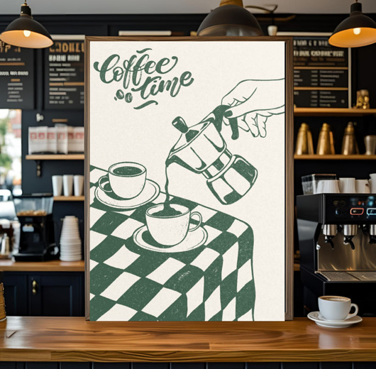 grafiki i ilustracje PLAKAT kawa, coffee time, prezent dla kawosza, do kuchni
