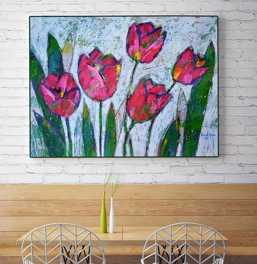 grafiki i ilustracje Tulipany 13 - rysunek B2 unikat