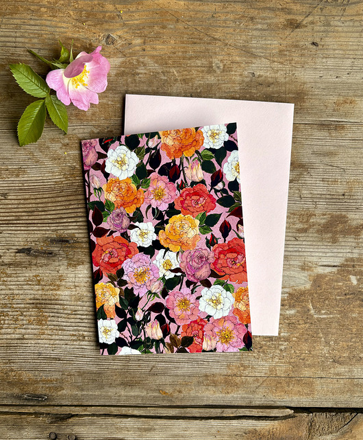 kartki okolicznościowe - wydruki Róże- Kartka- Rosa- Grafika- Ilustracja- Natura- Kwiaty