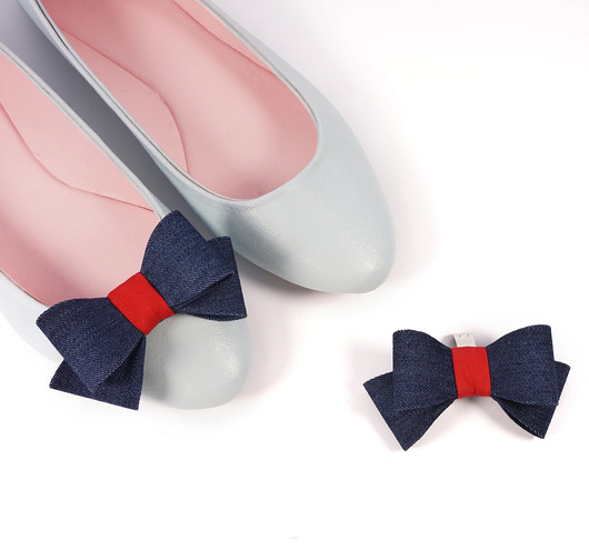klipsy do butów Klipsy do butów Coquet-Kokardki 3D Lovely/Jeans
