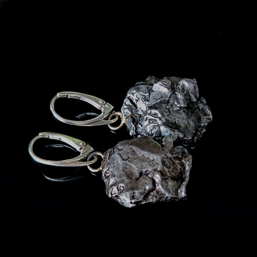 kolczyki srebrne Kolczyki srebrne okazałe meteoryty