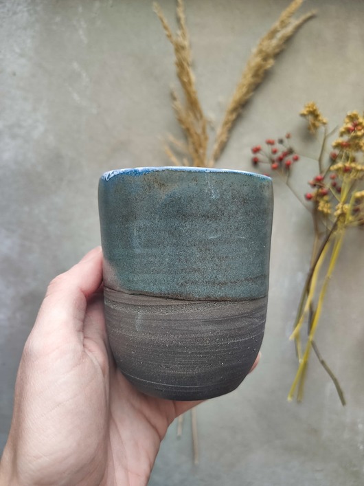 Ceramiczny kubek Carbon metaliczny POTPOTSTUDIO