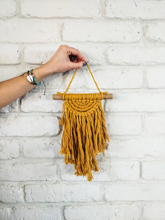 Makrama półokrągła ozdoba w stylu vinatge Hygge Macrame