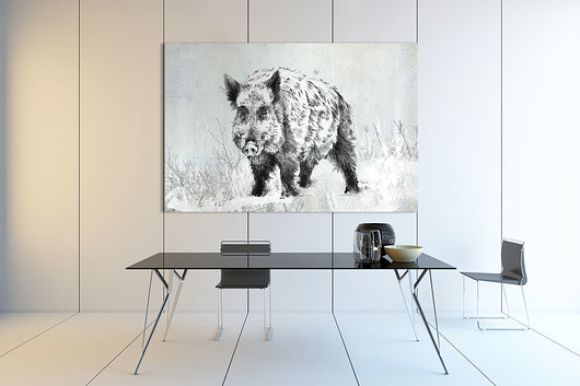 obrazy OBRAZ NA PŁÓTNIE 120x80cm  PEJZAŻ DZIK SZKIC