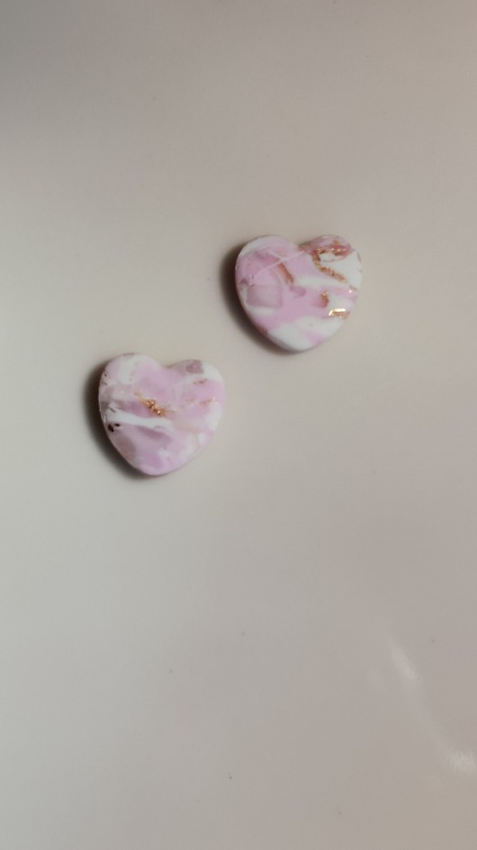 kolczyki z masy plastycznej Kolczyki sztyfty think pink XVII