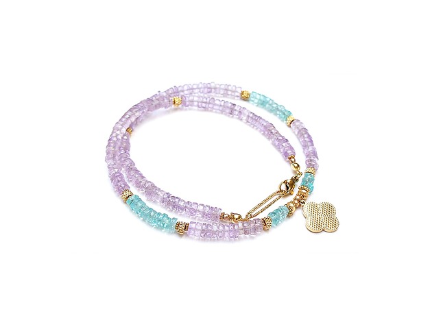 chokery Ametyst lawendowy i apatyt choker /01.04.25/  - Szlachetna kolekcja