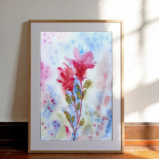 obrazy WYPRZEDAŻ OBRAZÓW! Akwarela Kwiaty oryginalny obraz A5 21x15 cm