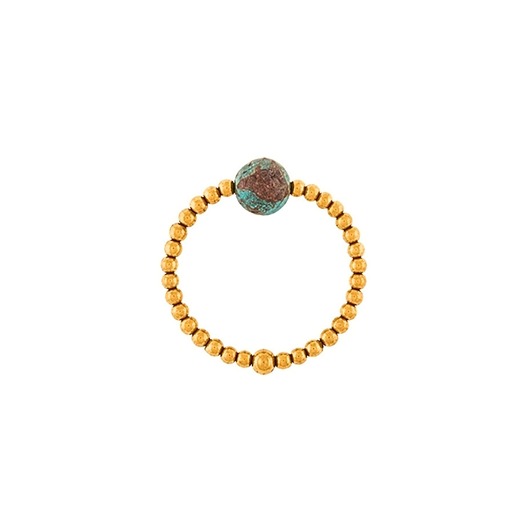 biżuteria różna Pierścionek - amulet podróżników - złote hematyty