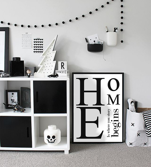 Plakat motywacyjny skandynawski Home Typograficz Bajkowe Obrazki