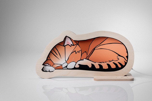 lampy do pokoju dziecka Lampka ścienna Unky - KOTEK rudy