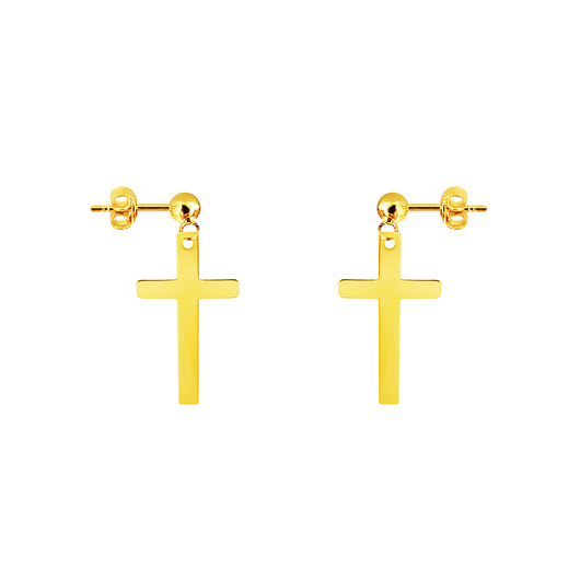 Kolczyki pozłacane Classic Gold Crosses AFRODITTE COLLECTION