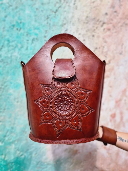 torby na ramię Torebka skórzana Naay ręcznie robiona z grubej skóry unikatowa góralska