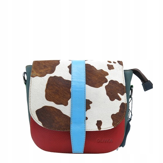 torby na ramię Torebka damska klasyczna skórzana regulowany pasek klapka wzór OLIVKA