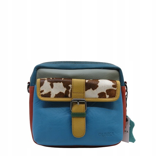 torby na ramię Torebka listonoszka unikatowa skórzana skóra naturalna pojemna OLIVKA