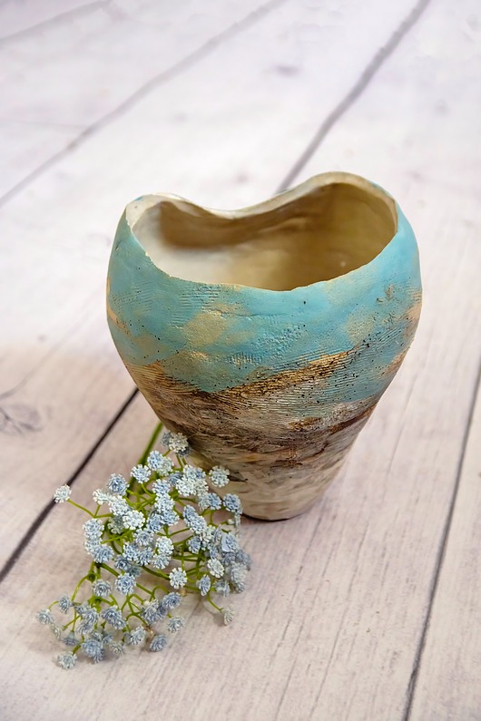 wazony Niebieski wazon na kwiaty