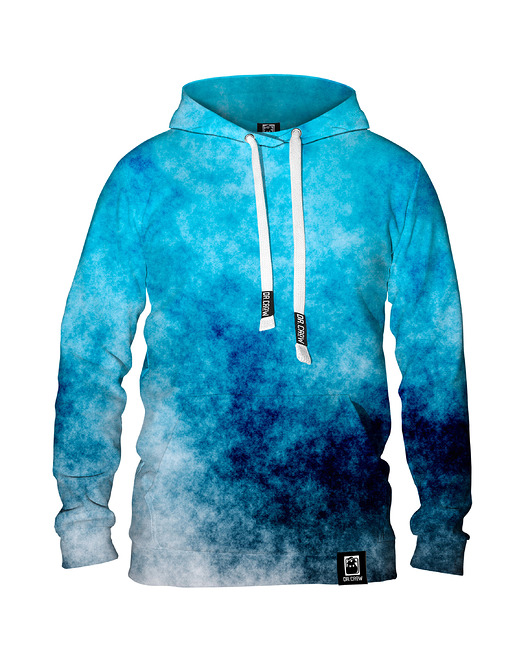 bluza z kapturem damska Damska Bluza z kapturem DR.CROW Blue Grunge
