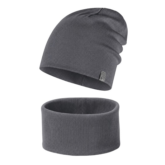 czapki dziecięce Czapka beanie i komin prosty komplet bawełniany dwuwarstwowy