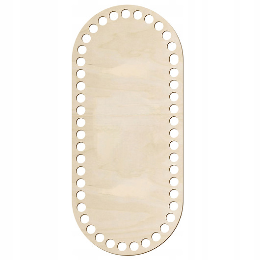 skrzynki, kufry i pudła Baza OWAL do Szydełkowania Kosza Mojżesza na Sztućce ze Sklejki 6mm 27x12cm