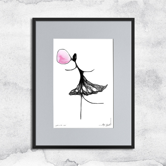 grafiki i ilustracje Czarno-biała grafika z ramą - nr 119 - guma balonowa