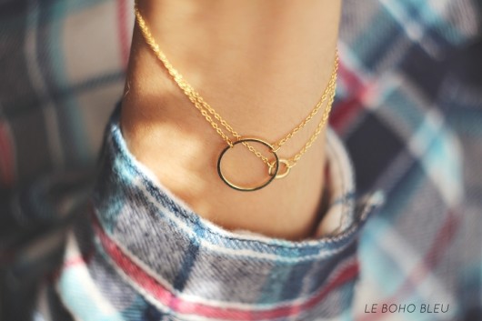 16k Gold Plated Karma Bracelet Le Boho Bleu