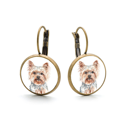 kolczyki - inne Kolczyki wiszące YOURSHIRE TERRIER rasowy pies