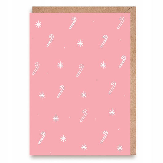 kartki świąteczne Kartka na Boże Narodzenie Minimalistyczna - różowa