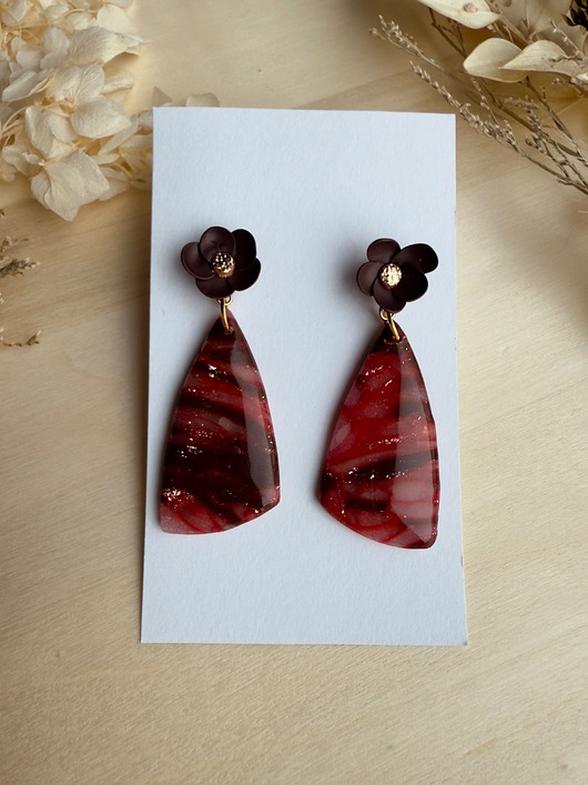 kolczyki z masy plastycznej Kolczyki Ruby Chic geometryczne