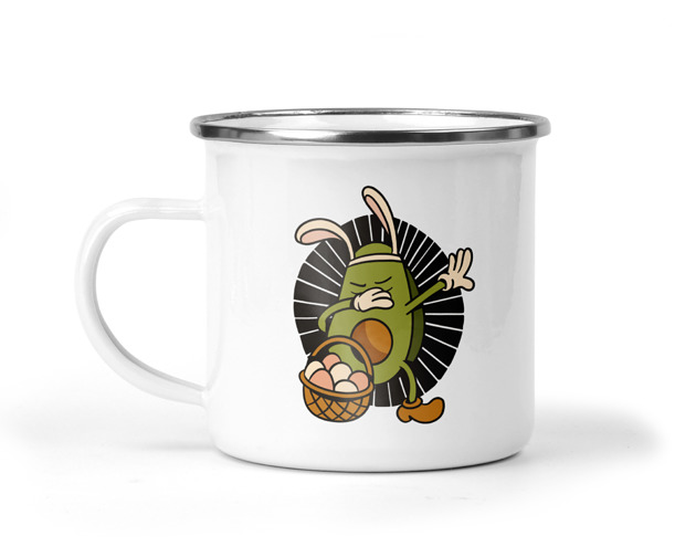 kubki Kubek metalowy królik awokado