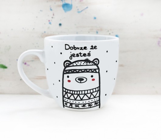 Dobrze że jesteś - kubek porcelanowy XL miamilu