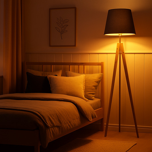 lampy podłogowe Elegancka lampa podłogowa z drewna na 3 nogach ARUBA
