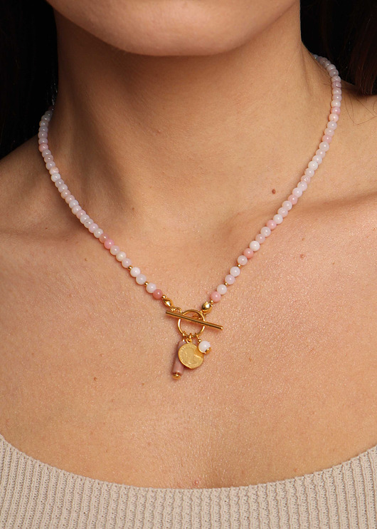 naszyjniki - inne Naszyjnik z kamieni naturalnych Opal Toggle z zawieszką