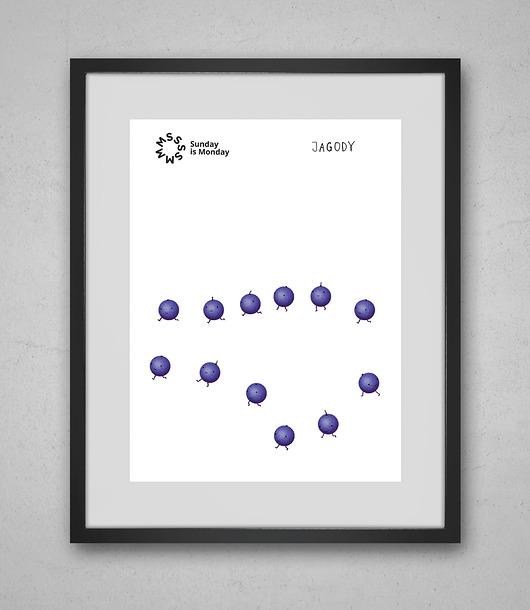 Plakat jagody - NO TO ZDRÓWKO! Sunday is Monday