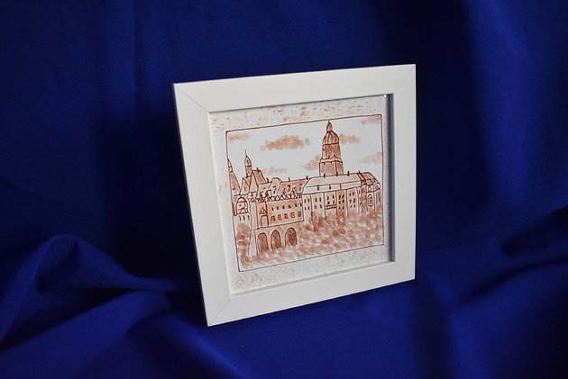 obrazy Oprawiony kafelek Zamek Książ