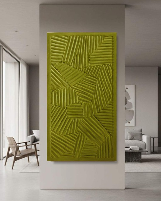 obrazy Reliefy ścienne na płótnie  80x160m limonka kolor do wnętrza  ral-1016