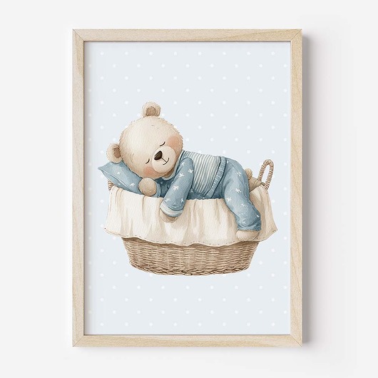 obrazy i plakaty do pokoju dziecięcego Plakat Na Ścianę Dla chłopca Niebieskie misie nr. 10