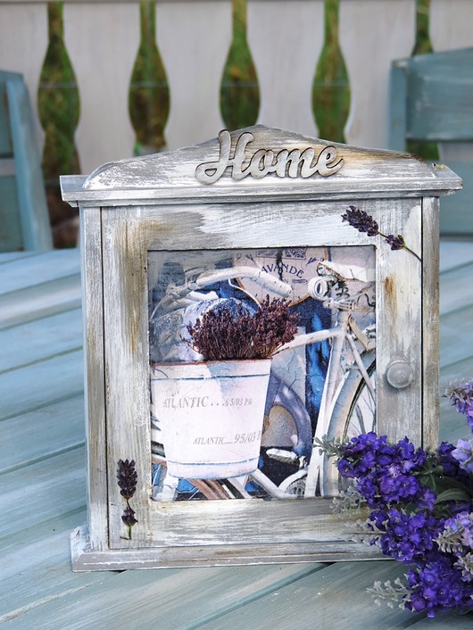 Szafka na klucze, shabby chic, lawenda Monique Art