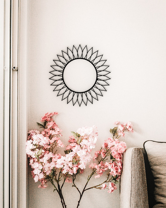 Ozdoby na ścianę Minimalistyczna dekoracja ścienna boho kwiat - słońce