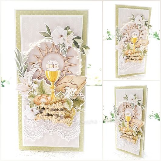 kartki scrapbooking Pamiątka komunijna