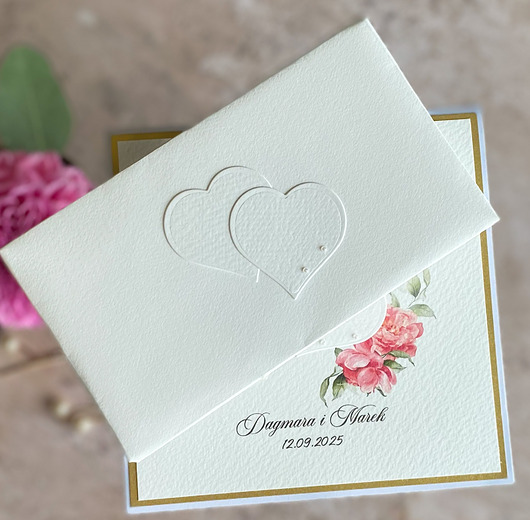 zaproszenia i kartki na ślub Kartka na ślub z pudełkiem i kopertą, WA26D