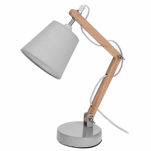 Lampa Biurkowa z Abażurem Szara MIA home
