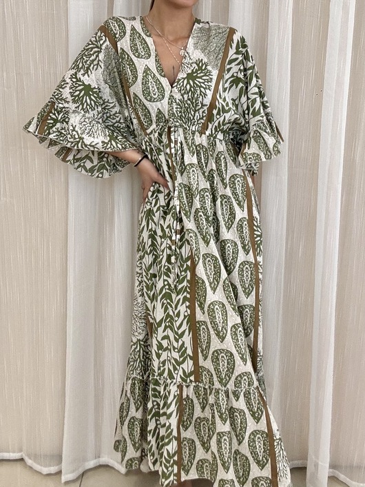 sukienki maxi damskie Bawełniana sukienka Verde
