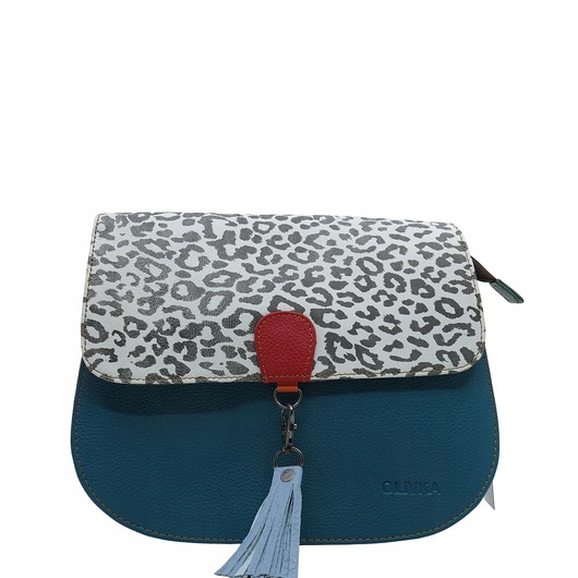 torby na ramię Torebka damska klasyczna odpinany wymienny chwost brelok OLIVKA