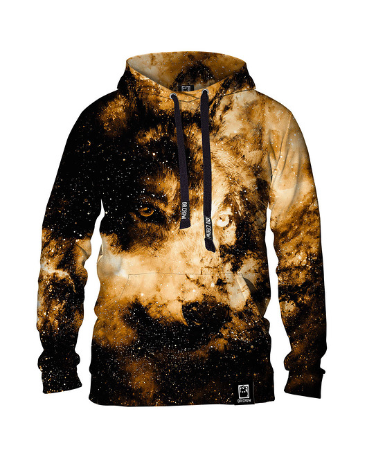bluzy męskie Męska Bluza z kapturem DR.CROW Space Wolf