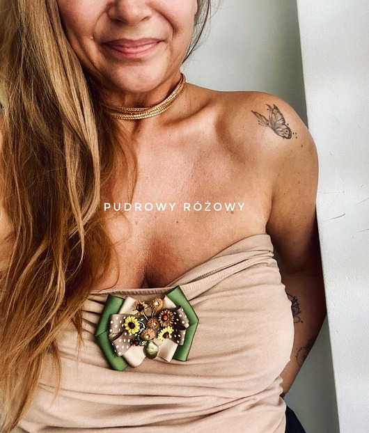 broszki Artystyczna Brosza z niesamowitymi Słonecznikami New