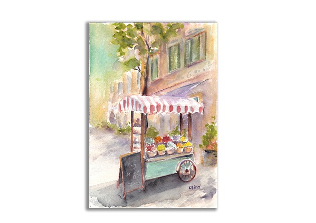 grafiki i ilustracje Akwarela ręcznie malowana oryginalna "Włochy"