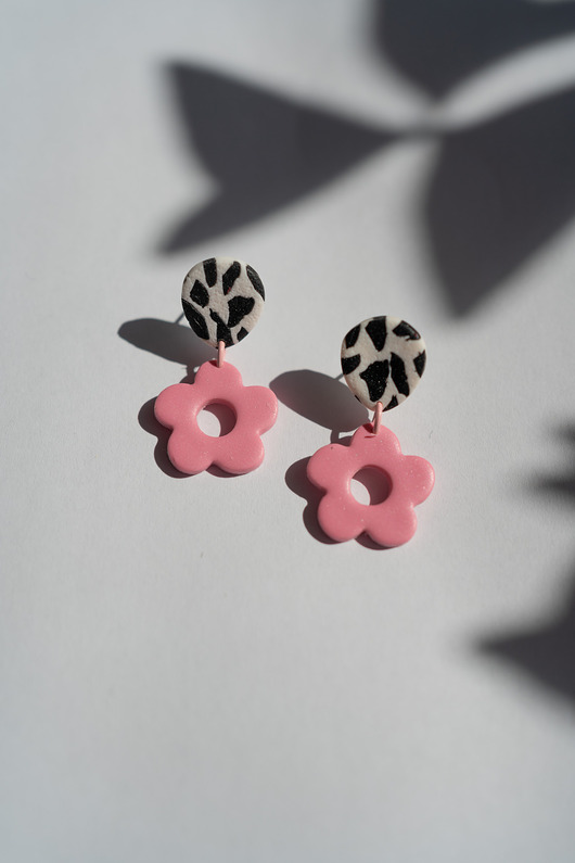 kolczyki z masy plastycznej Kolczyki MINI kwiatki