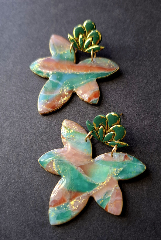 kolczyki z masy plastycznej Kolczyki słoneczne ogrody no7