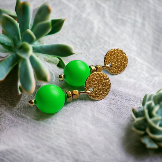 kolczyki swarovski Swarovski neon pearls : neon green