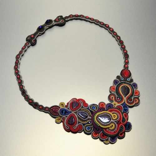 Elegancki sutaszowy naszyjnik COLORS Sylwia Żak