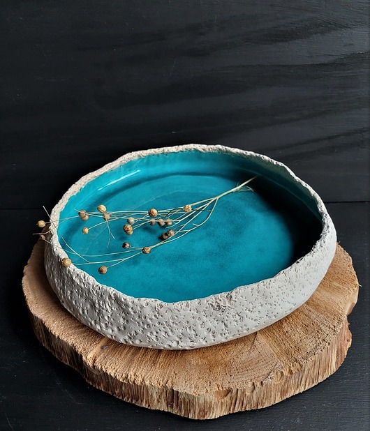 Patera ceramiczna z miseczką . DUET CERAMIKA